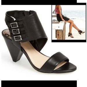 Vince Camuto Edrika Blk Leather Sandals 7.5M